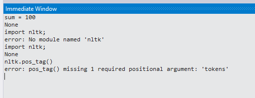 Immediate Window